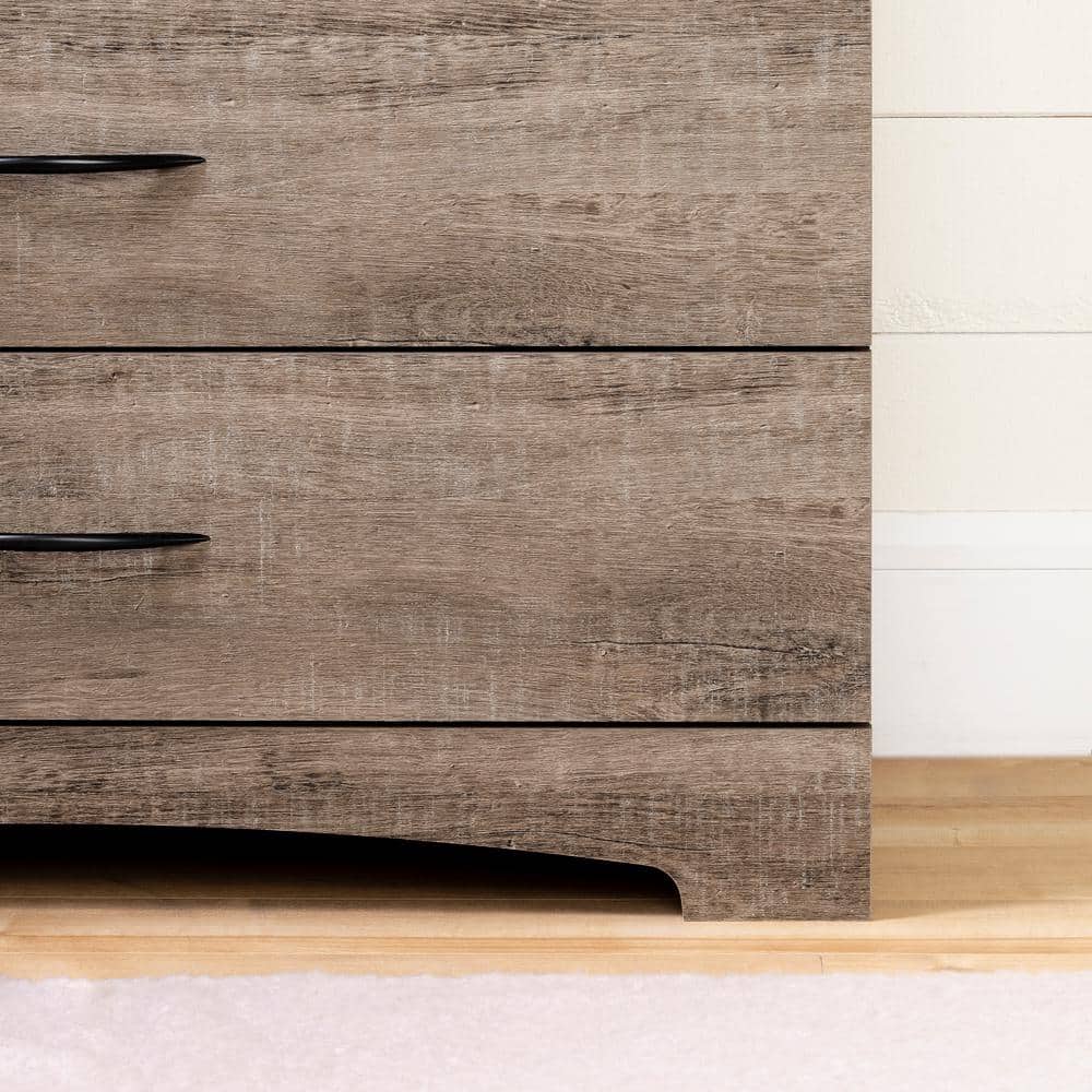 Gray Double Roller Contemporary Dresser with Metal Handles