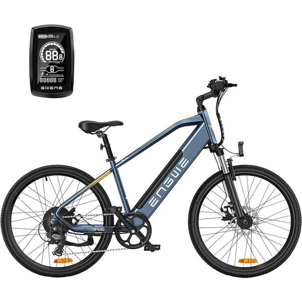 Wildaven 26 in. Electric Commuter Bikes w/500-Watt Powerful Motor, 48-Volt 13.6Ah Removable Battery, Shimano 7-Speed Gear, Blue