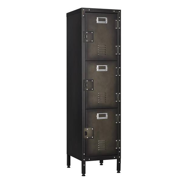 Mlezan Industrial Metal Locker 3 Tiers Shelves, Industrial Slim Lockers ...