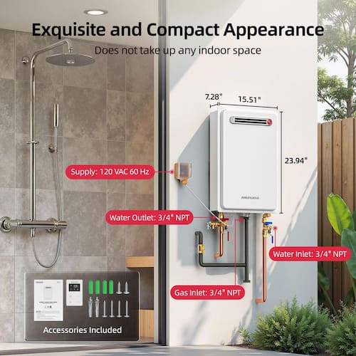 Comfortech Classic Propane Gas Tankless Water Heater 120,000 BTU