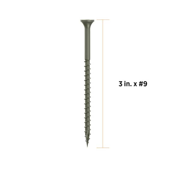 3 in. #9 Green Star Drive Exterior Bugle Head Wood Deck Screws (350-Count)