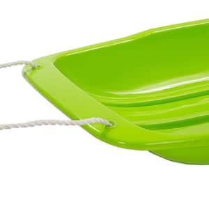 Kids 48 in. Plastic Snow Toboggan Sled w/Pull Rope, Green (3-Pack)