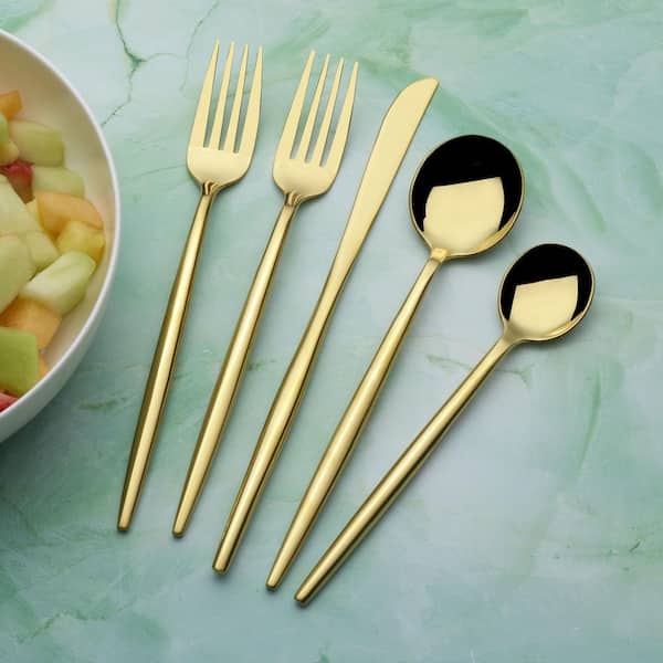 Towle Living Shea Gold 20-Piece 18/0 Stainless Steel Flatware Set