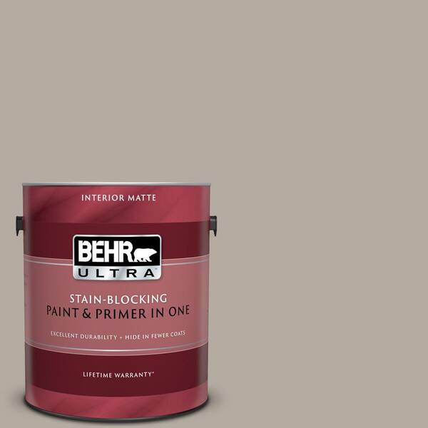 BEHR ULTRA 1 gal. #UL260-8 Perfect Taupe Matte Interior Paint and Primer in One