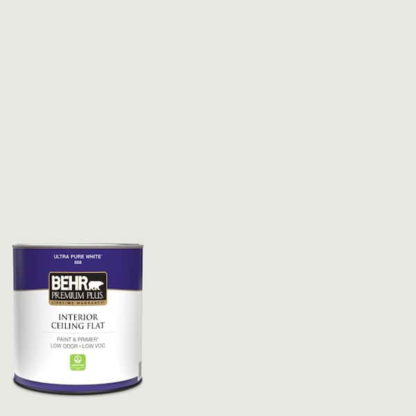 BEHR PREMIUM PLUS 1 qt. #HDC-NT-10G Wedding Cake White Ceiling Flat Interior Paint