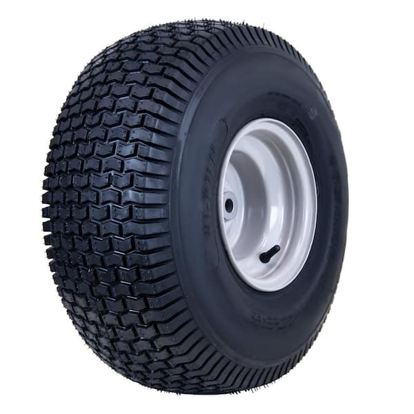 20 x 8.00-8 2Ply SU12 Mower Tire on 8 in. x 7 in. Greyish White Solid Wheel with Zerk, Metal Bushings of 3/4 I.D.