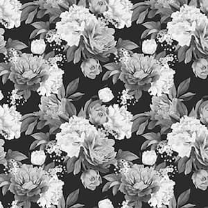 Black and White Floral Adhesive Wall Paper