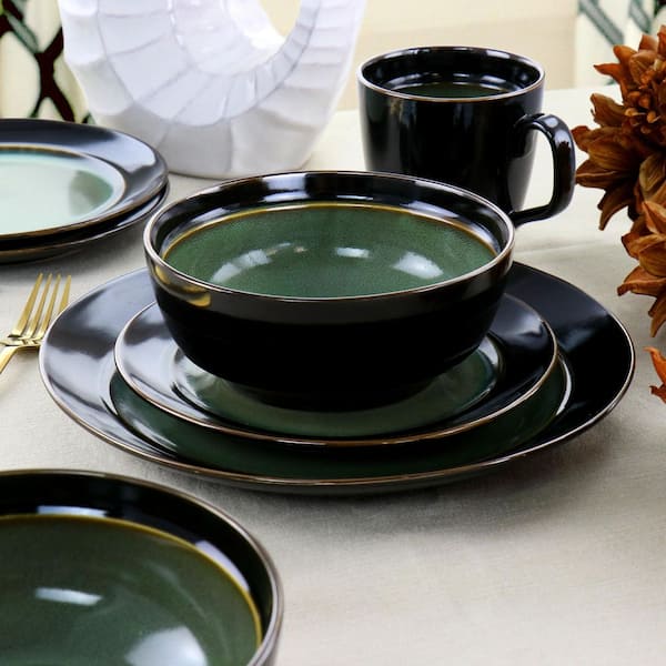 GIBSON HOME Galleria 16-Piece Round Stoneware Dinnerware Set in