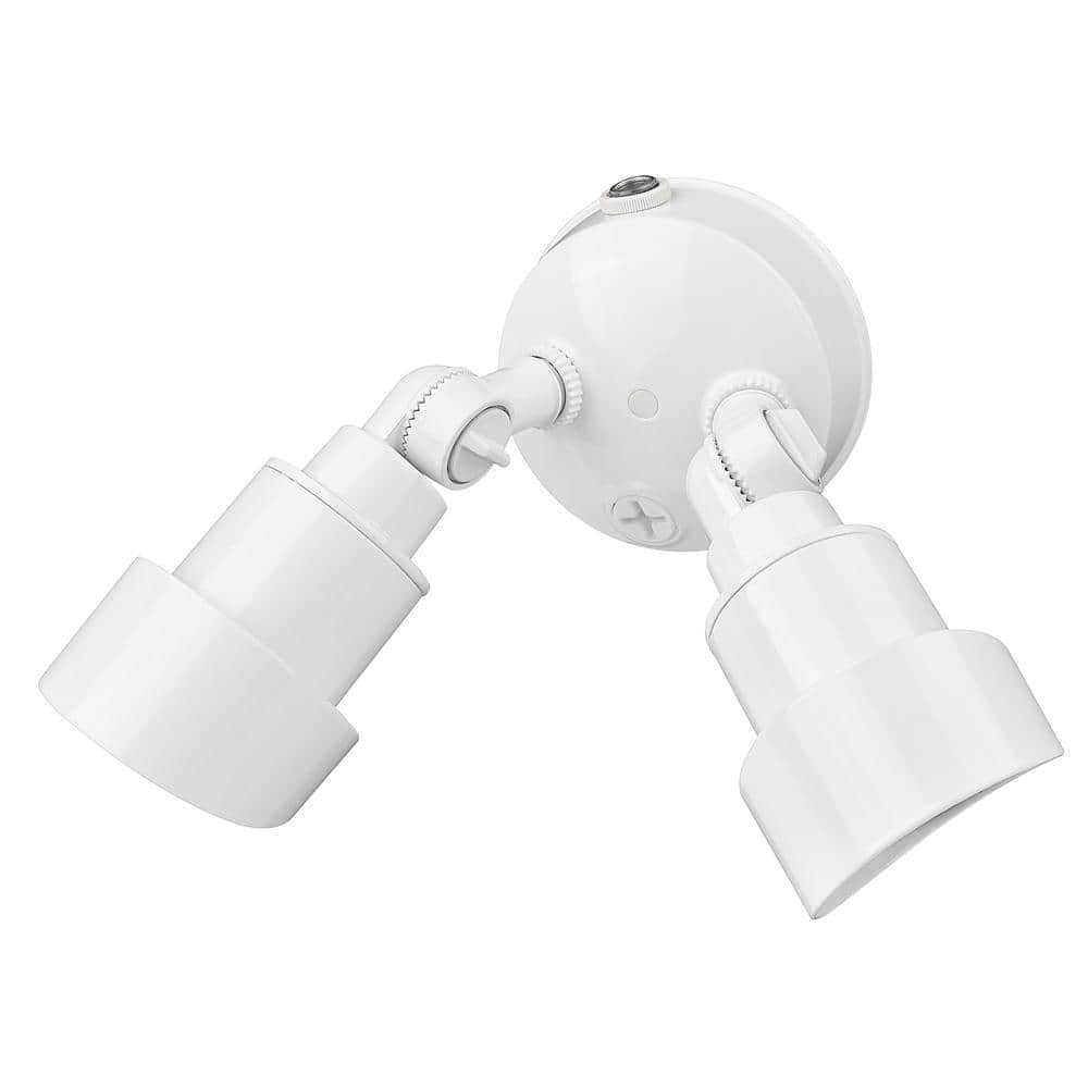 Gloss White Dual Head LED Security Floodlight