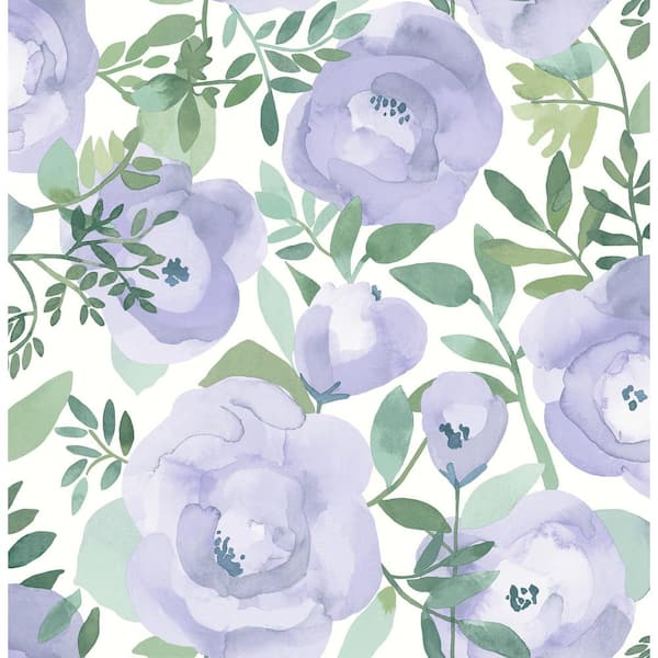 NuWallpaper Periwinkle Peachy Keen Flower Peel and Stick Vinyl Wallpaper  NUS4624  The Home Depot