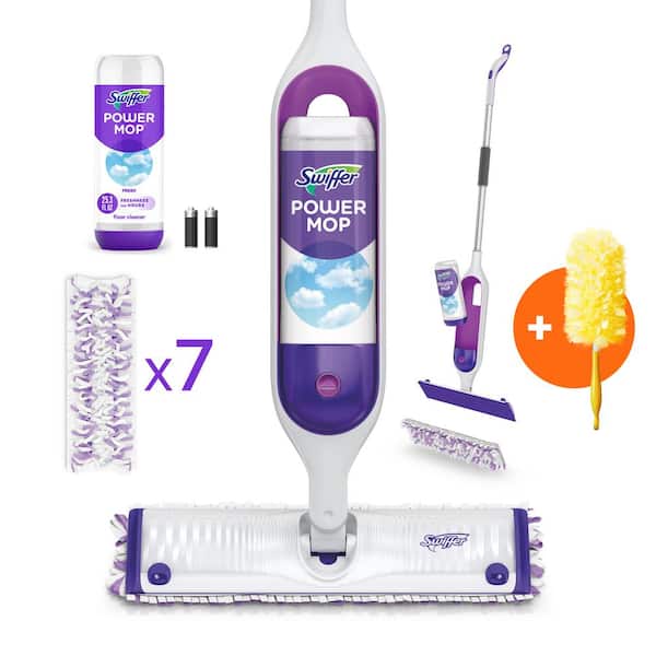 Swiffer Multi-Surface Power Mop Kit (1-Power Mop, 7-Pads, Cleaning Solution, Batteries and Duster)
