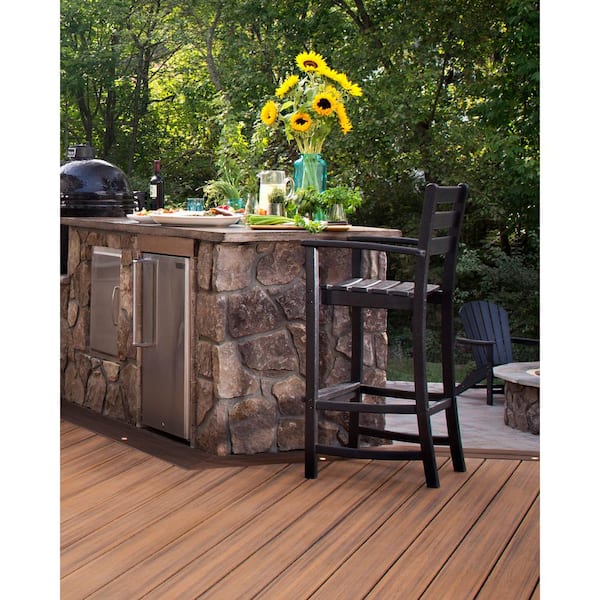 Monterey Bay Armed Stepping Stone Plastic Outdoor Bar Stool