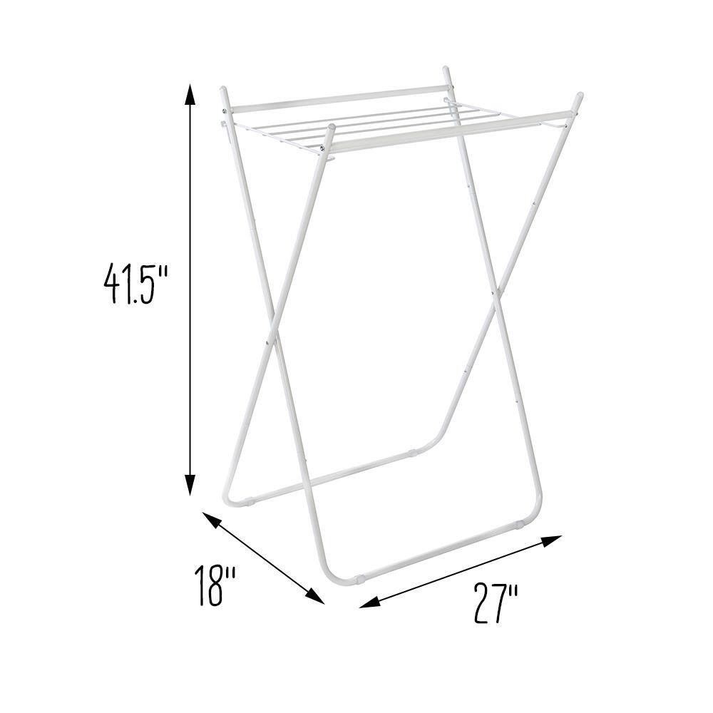 White Steel Collapsible Clothes Drying Rack