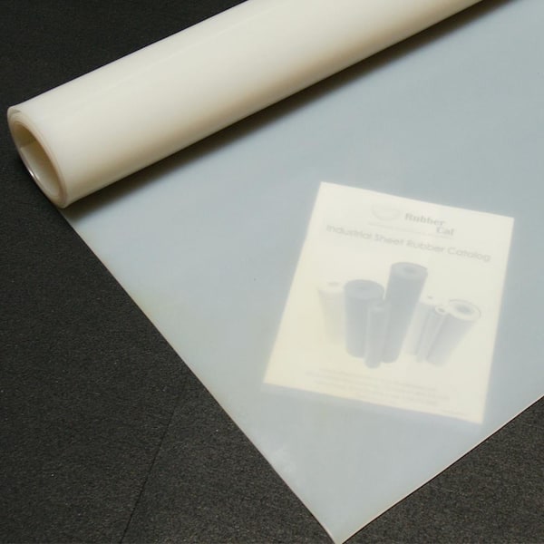 Rubber Cal 20-119 Silicone 1/16 in. x 36 in. x 12 in. Translucent Commercial Grade 60A Rubber Sheet