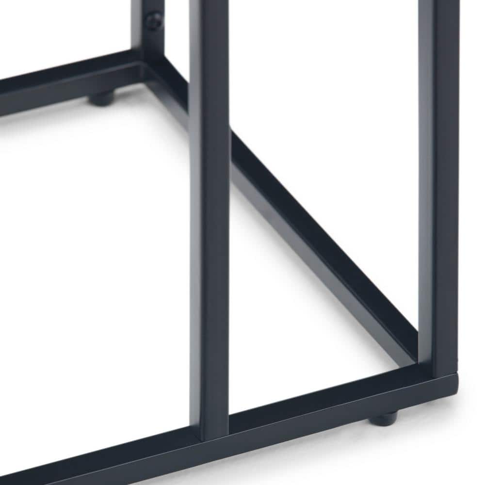 Black Metal Rectangular Tray Top C Side Table