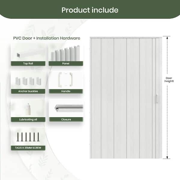 SOCBAZZAR 42 in x 80 in. White Oak Finished Interior PVC Folding