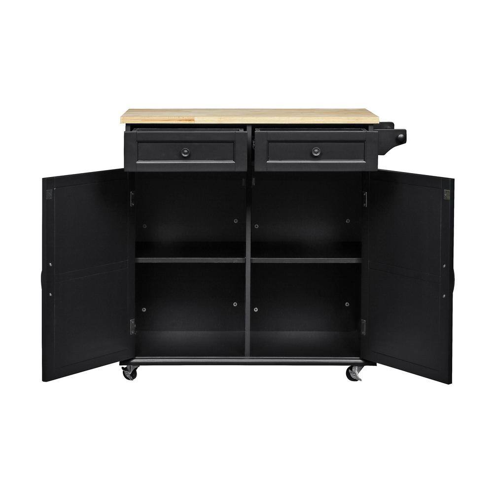 Portland Black Small Kitchen Cart - thumbnail 6