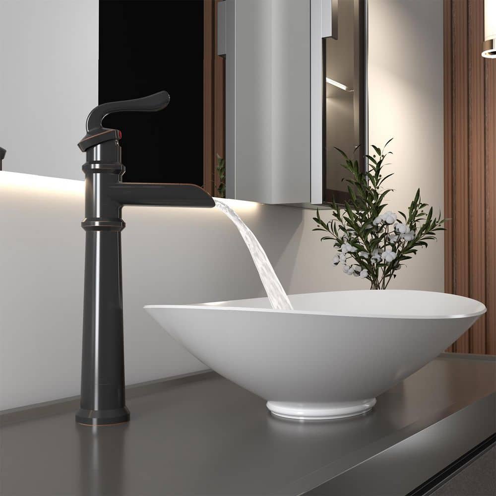 Oil Rubbed Bronze Single Handle Vessel Sink Faucet