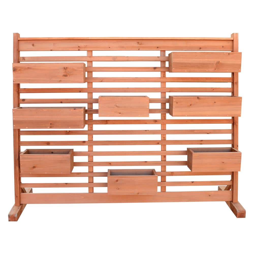 Cypress Wood Vertical Garden Planter Wall with 8 Boxes