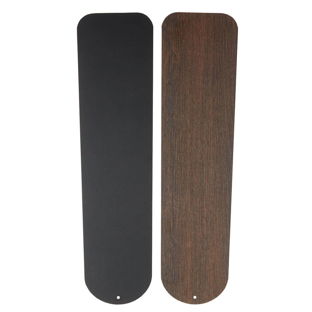 52 in. Matte Black/Wengue Indoor/Outdoor Reversible Replacement Fan Blades 