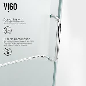 Monteray 34 in. L x 46 in. W x 73 in. H Frameless Pivot Rectangle Shower Enclosure in Chrome with 3/8 in. Clear Glass