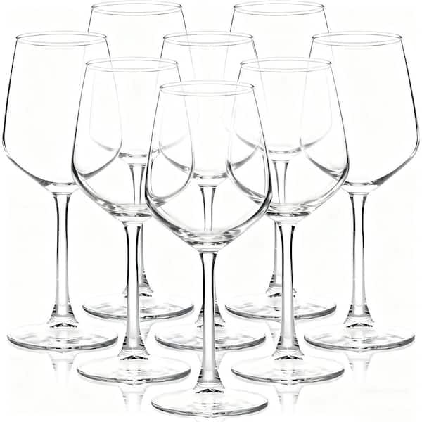 12 oz. Red and White Wine Glasses, Clear Water Goblets Set of 8, Multi-purpose Water Goblet Glasses for Party and Bar