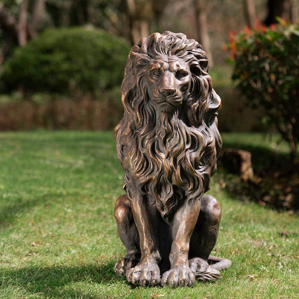 White Marble Lion Sculpture, For Exterior Decor, Size: 3 Feet By 2