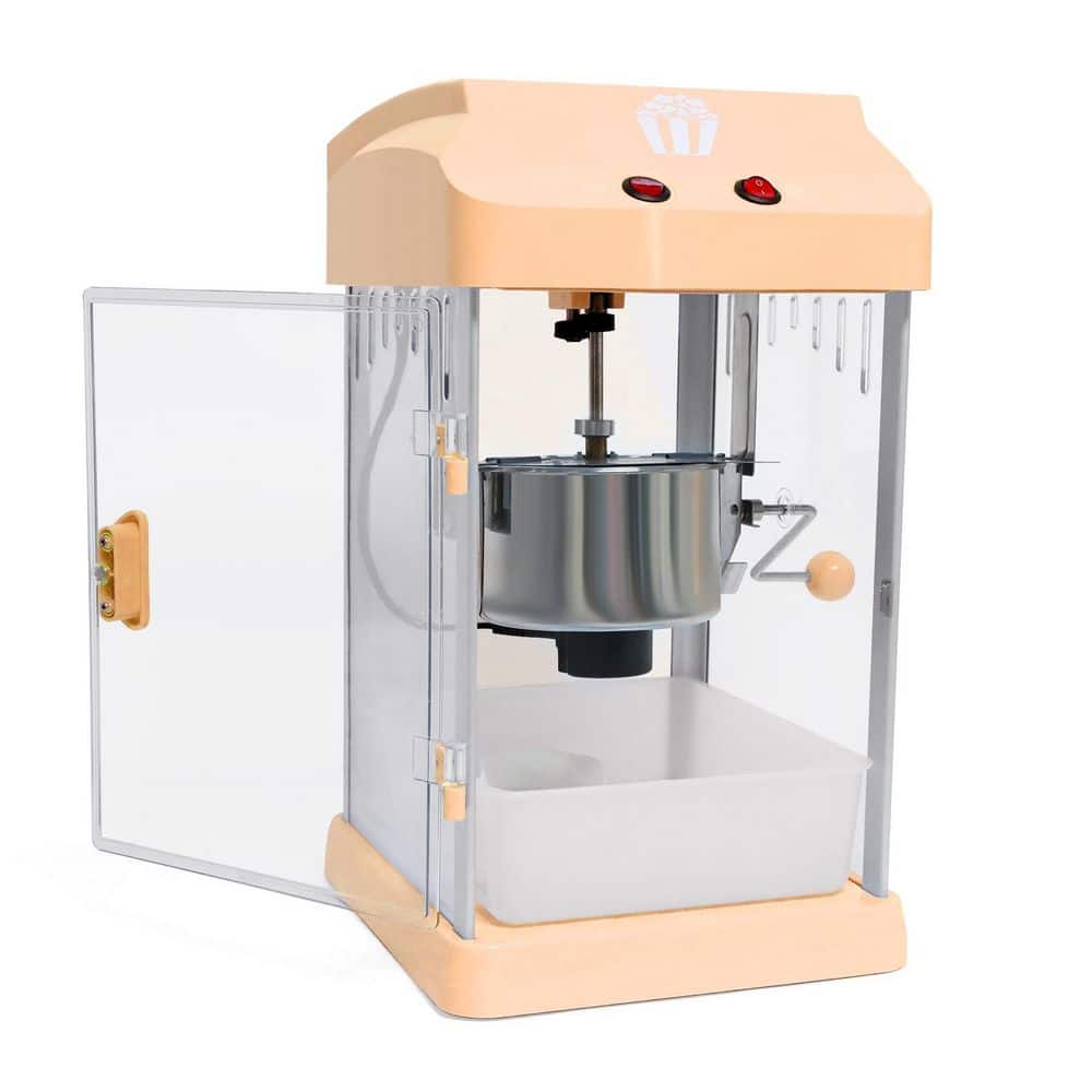 4oz Tabletop Popcorn Machine 0.125 qt. Stainless Steel Not Stovetop Not Cooktop Compatible Popcorn Popper with Warming