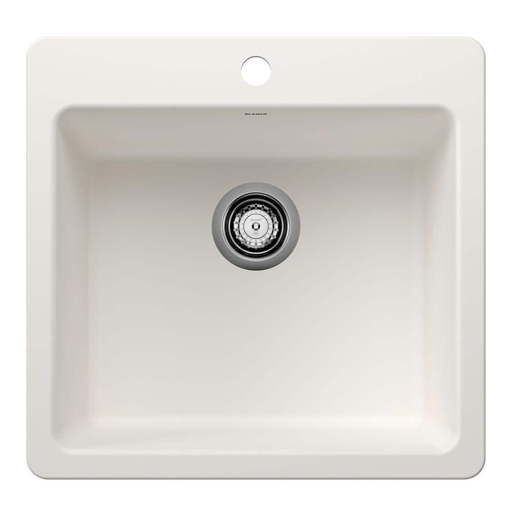 Liven SILGRANIT 21.25 in. Drop-In/Undermount Single Bowl Granite Composite 