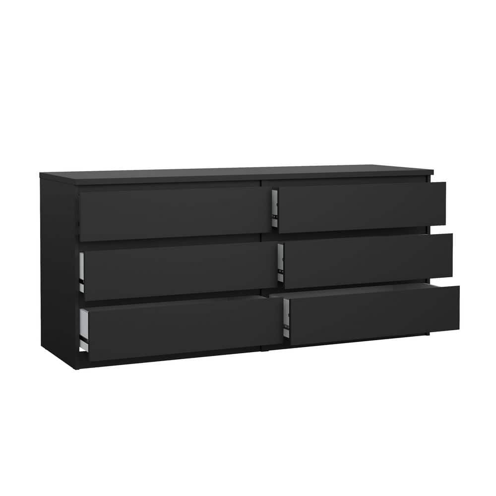 Scottsdale Black Matte 6 Drawers 60.55 in. Dresser Without Mirror - thumbnail 5
