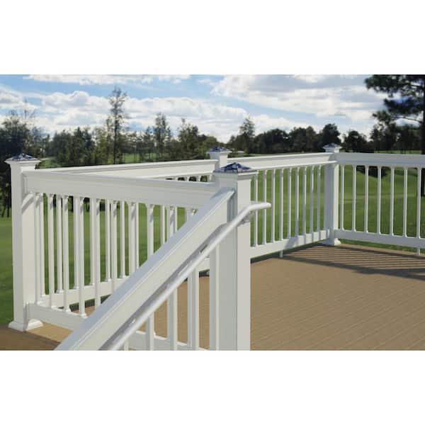 White ADA 90 Degree Outside Corner Hand Rail
