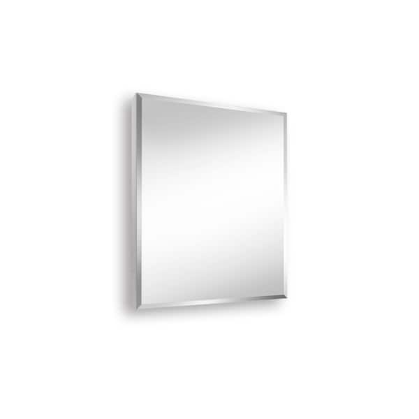 Unbranded 20 in. W x 26 in. H Rectangular Silver Aluminum Recessed/Surface Mount Medicine Cabinet with Mirror