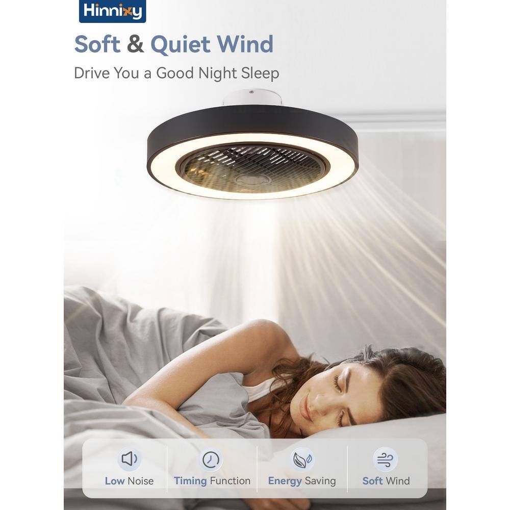 Black Low Profile LED Ceiling Fan with Remote and App Control