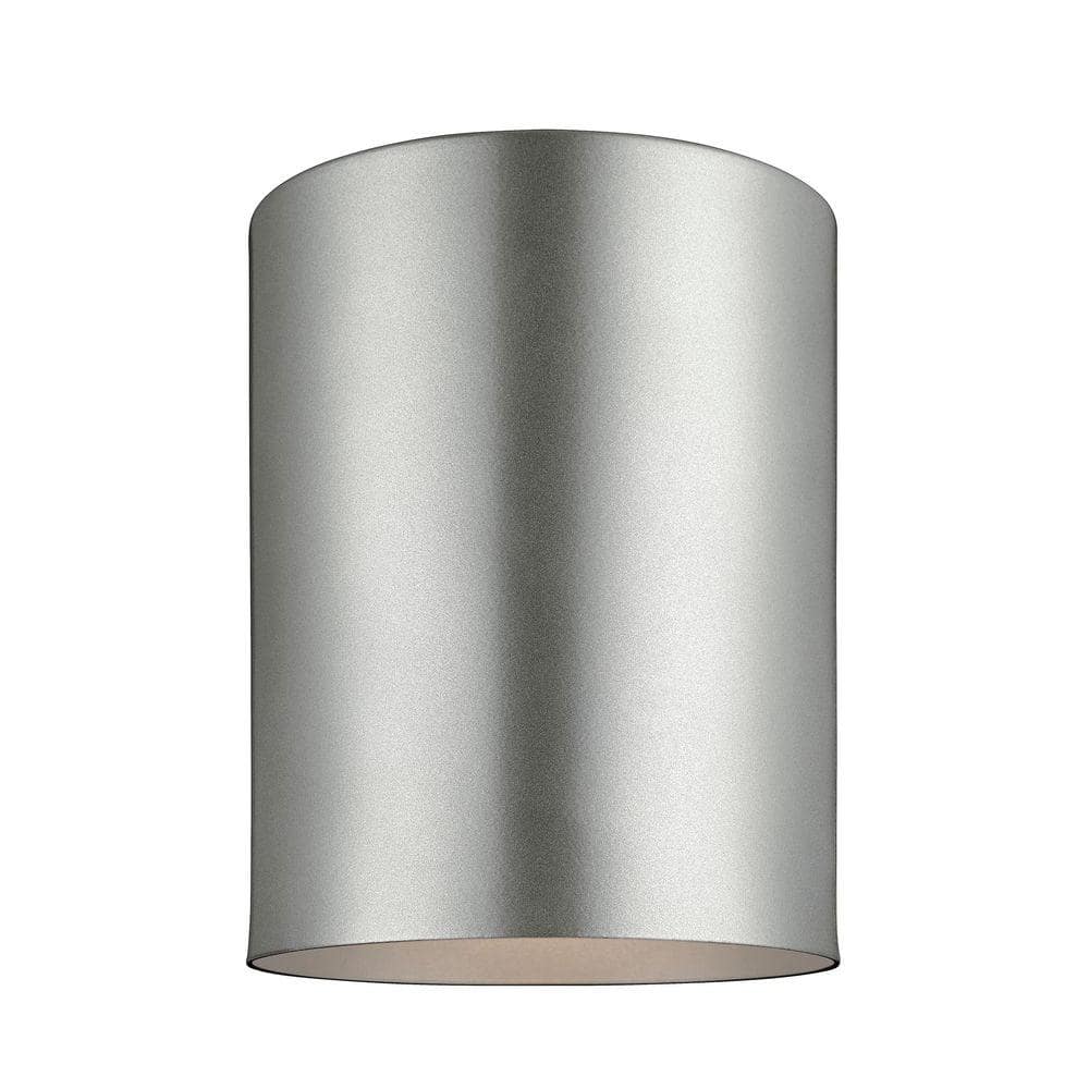 Outdoor Cylinders 6.625 in. Painted Brushed Nickel 1-Light Outdoor Ceiling Flushmount price history on PriceWatchPro