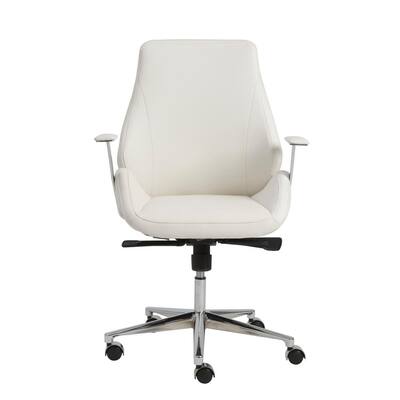 Bergen White Low Back Office Chair