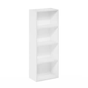 Luder 41.7 in. White 4-Shelf Standard Bookcase
