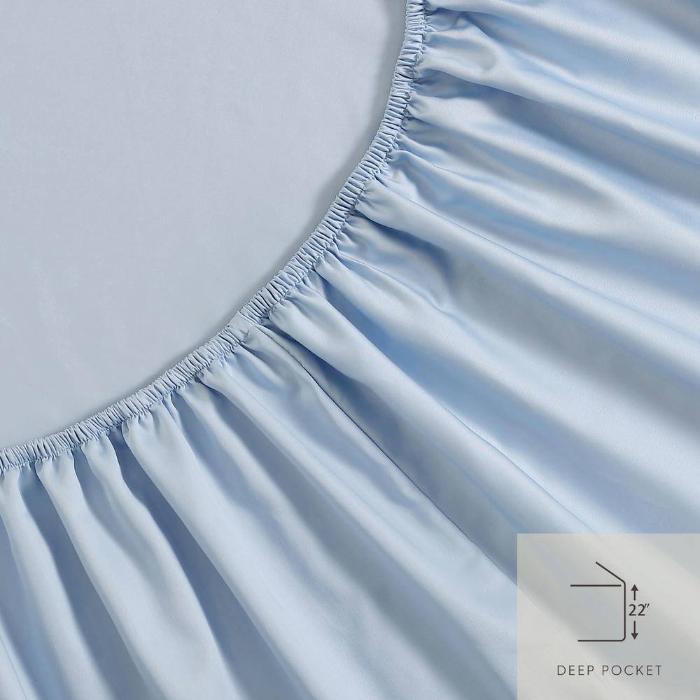 King Blue Cashmere Cotton Blend Sateen Sheet Set