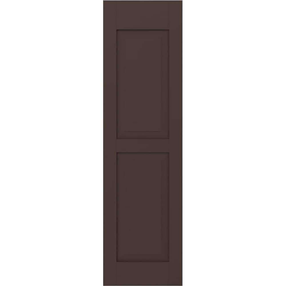 18 in. W x 60 in. H Americraft 2-Equal Raised Panel Exterior Real Wood Shutters Pair in Raisin Brown price history on PriceWatchPro
