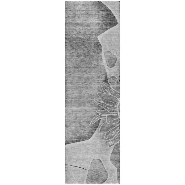 Dream Shag Premium Machine Washable Abstract ADS700 Gray 2 ft. x 7 ft. Runner Rug