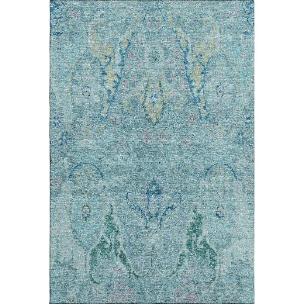 Mayfield Premium Machine Washable Abstract AMF1932 Blue 5 ft. x 7 ft. 6 in. Area Rug price history on PriceWatchPro