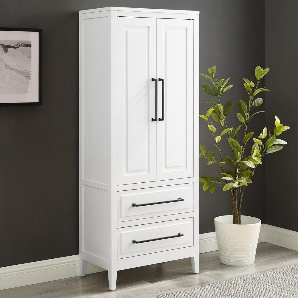 Genevieve Freestanding White Office Storage Cabinet with Adjustable Shelving