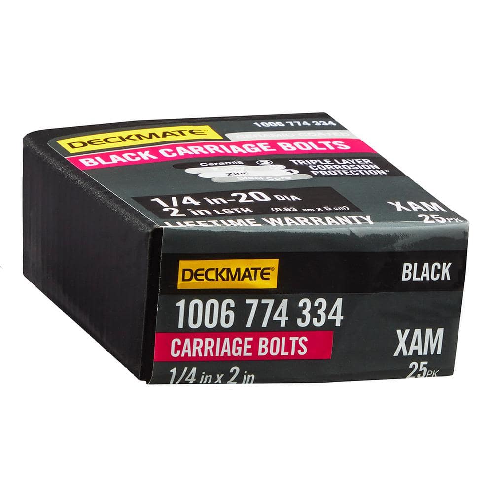 1/4 in.-20 x 2 in. Black Deck Exterior Carriage Bolt (25-Pack) price history on PriceWatchPro