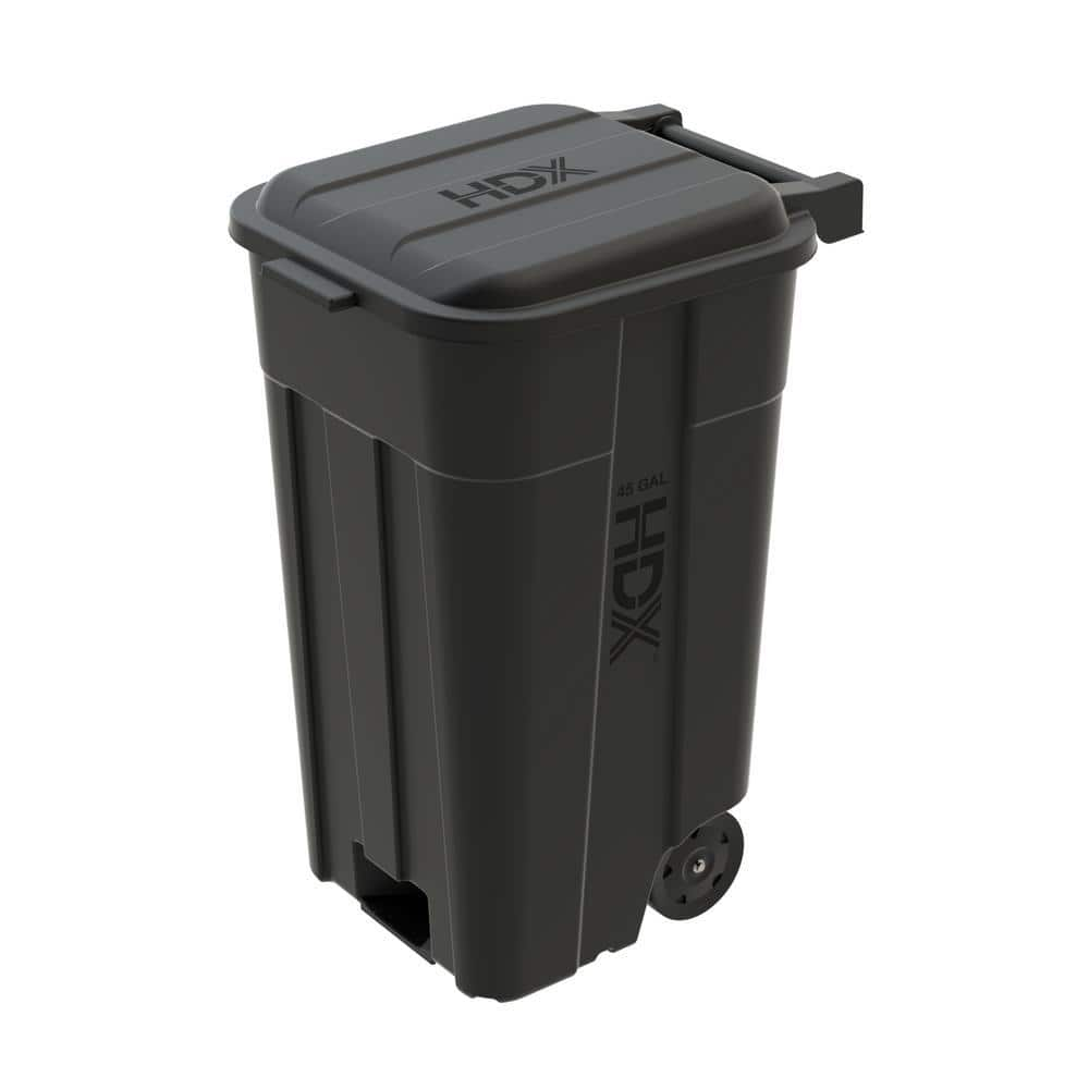 Reviews for HDX 45 Gal. Black Outdoor Vented Trash Can with Wheels ...