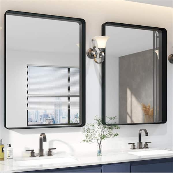 V-1001 Vanity Mirror 36 x 48 Flat Black Frame 2 inch - Artforhotel