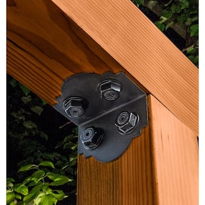 Outdoor Accents Mission Collection ZMAX, Black Powder-Coated 90-degree Angle for 6x Lumber