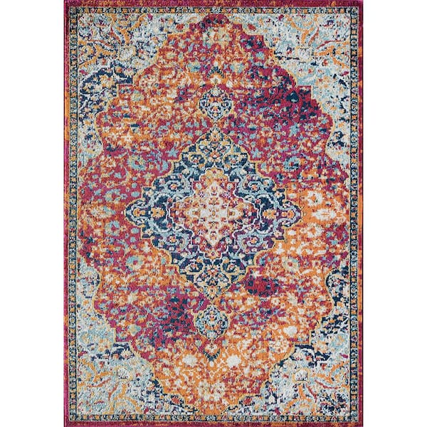 Rugs America Hailey Rosy Peach 2'6"x8' Vintage Red Area Rug