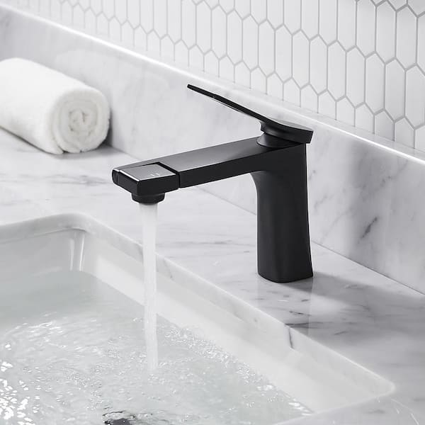 Single Hole Single-Handle Faucet Bathroom Faucet in Matte Black