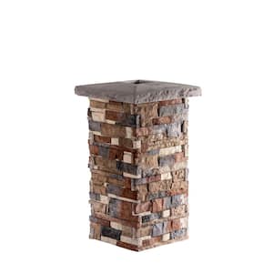 18 in. x 48 in. Monument Valley with a Brownstone Split Cap Stone Pillar Kit
