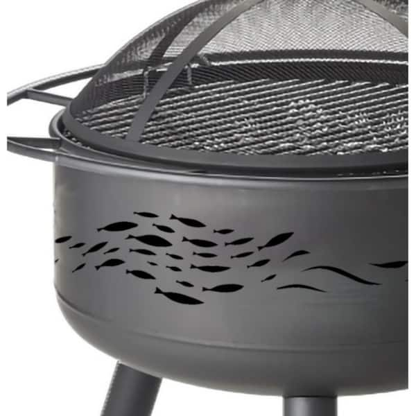 Cast iron fish fry over fire pit. That's a triple Yahtzee, folks