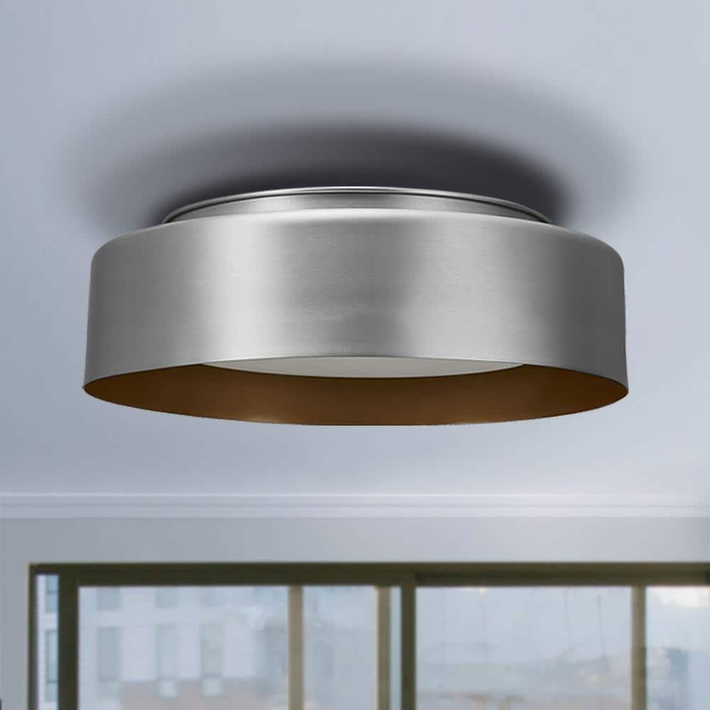 Satin Nickel 16" Modern Flush Mount Ceiling Light